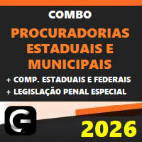 COMBO PGE E PGM (PROCURADORIAS ESTADUAIS E MUNICIPAIS + COMPLEMENTARES ESTADUAIS E FEDERAIS + LPE) G7 JURÍDICO 2026