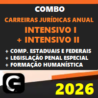 COMBO CARREIRAS JURÍDICAS ANUAL (INTENSIVO I E II + COMPLEMENTARES ESTADUAIS E FEDERAIS + LPE + FORMAÇÃO HUMANISTÍCA) G7 JURÍDICO 2026