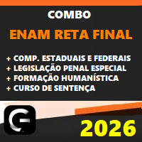 COMBO (ENAM RETA FINAL + COMPLEMENTARES ESTADUAIS E FEDERAIS + LPE + FORMAÇÃO HUMANÍSTICA + CURSO DE SENTENÇA CIVIL E PENAL) G7 JURÍDICO 2026